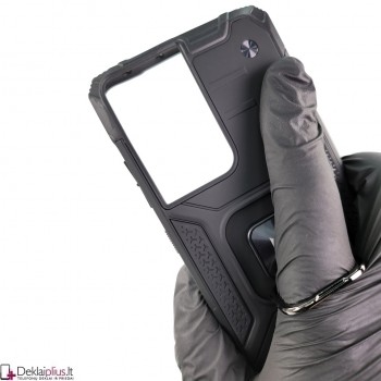 Wozinsky smūgiams atsparus dėklas su žiedu - juodas (Samsung S21 Ultra)   